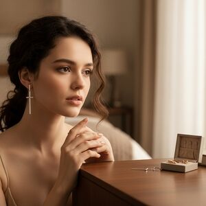 Chic Silver Cross Earrings